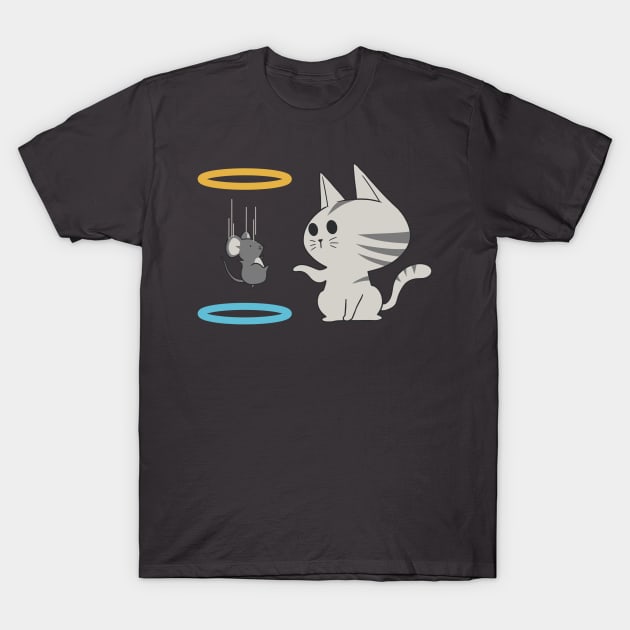 Mouse in Portal T-Shirt by ddjvigo